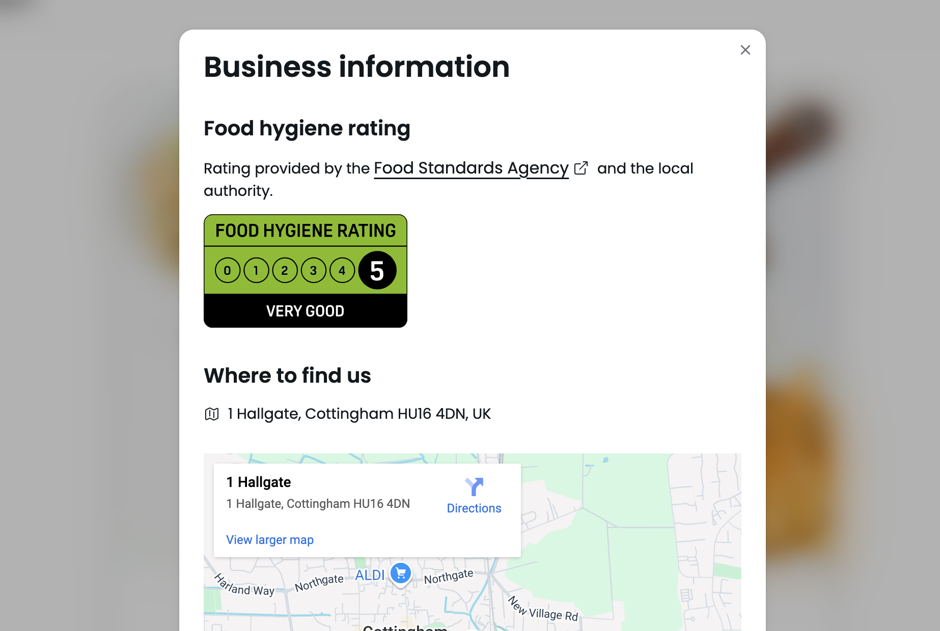 Show your food hygiene rating