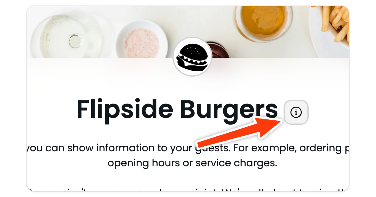 Arrow pointing to the info button